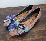 Mere Ballet Flat Shoe Bows Tweed Colorful Ecentric Artsy Fun Statement Size 9 Photo 0