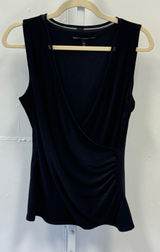 Y2K White House Black Market Black Faux Wrap Sleeveless Top Whimsical Med 2010s Photo 0