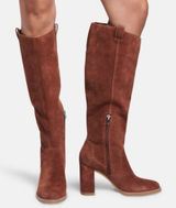 Dolce Vita knee high suede boots brandy leather heel sarie western riding Photo 0
