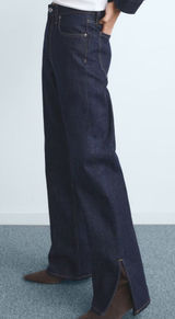 Lioness Alabama Split Hem Dark Wash Straight Leg‎ Denim Jeans Size XS Photo 0