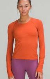 lululemon athletica Long-Sleeve Crewneck Top in Orange Photo 0