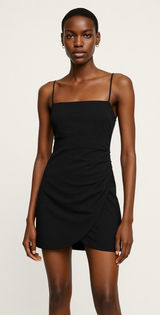 Zara Women's Black Square Neck Strappy Back Camisole Tank Top Mini Dress Size S Photo 0