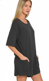 Zenana V‎ or Scoop Neck Reversible 2-Way Romper Photo 0