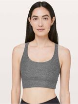 Lululemon Energy Bra *Long Line, Heathered Black, Size 6 Photo 0