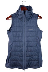 Columbia Place‎ to Place Vest Women Size S Blue Quilted Full Zip Funnel Neck Photo 0