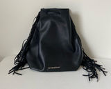 NEW Victoria’s Secret‎ faux leather black fringe tassel backpack purse bag Photo 0