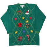 Vintage 80s 90s Victoria Harbour Sweater Holiday Christmas Beaded Size small Photo 0