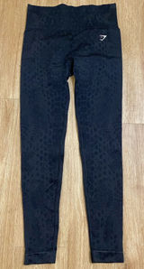 Gymshark Black Leopard-Textured High-Waist Leggings Photo 0