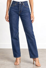 rag & bone Engineer High Rise Straight Jeans Size 26 Dark Indigo Photo 0