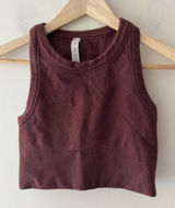 Alo Yoga Delight Seamless Knit Bra Tank Top Cherry Cola Photo 0