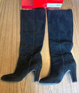 Jessica Simpson Size 8 Ference Black Suede Knee High Heel Boots Photo 0