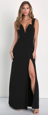 Lulus Daring Elegance Black Sleeveless Mermaid Maxi Dress Formal Evening XL NWT Photo 0