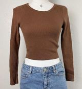 White Fox Brown Ribbed Long Sleeve Photo 0