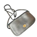 Vintage Navy Blue Genuine Leather‎ Crossbody Bag Gold Turnlock Flap Shoulder Bag Photo 0
