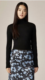 NWT J. Crew Carolyn Turtleneck in Merino Wool Fitted Sweater Black Size Small Photo 0