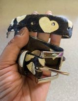 Betsey Johnson Leather Pony Hair Heart Coastal Cowgirl Western Skinny Be… Photo 0