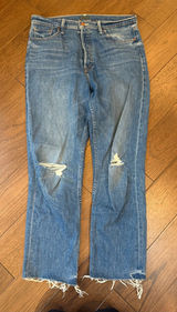 MOTHER The Tomcat Ankle Fray Distressed Jeans Size 32 Globe Trotter - C73-019 Photo 0