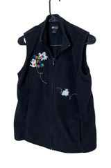 Holiday Editions Womens Black‎ Fleece Ghost Trick or Treat Vest Size S Photo 0