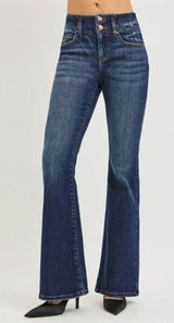 RISEN High Rise‎ Flare Jeans With Seam Detail Waistband Photo 0