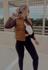 Caramel brown old navy puffer  Photo 0