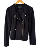 Alice Hope Moto Jacket Black Zip Up Blazer Career Office Fitted‎ Size M Photo 0