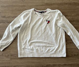 Tommy Hilfiger Womens Crewneck Sweatshirt Large White Heart Logo Cotton Preppy Photo 0