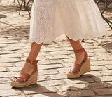 Womens 8M Tory Burch Selby wedge espadrille sandal brown/jute-wrapped platform Photo 0
