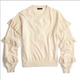 J. Crew crew pullover Cream ruffle sweater Photo 0