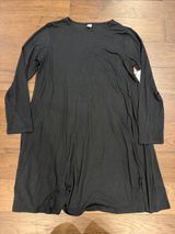 Old Navy Black Long Sleeve Fit & Flare Knit Dress Size Large NWT - C60-063 Photo 0