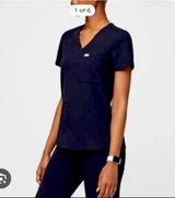 FIGS Navy Scrub Top One-Pocket Photo 0