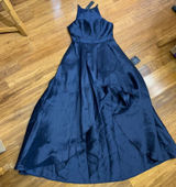 Lulus Broadway Show High Low Maxi Dress Size Medium Navy Formal Party Elegant Photo 0