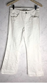 L.L. bean signature mid rise flare jeans in white denim Photo 0