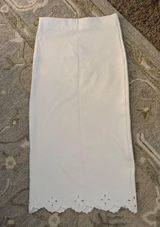 Eyelet Cream Maxi Skirt Photo 0