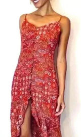Anthropologie Abel the Label‎ Women’s Lola Red Hi-Low Maxi Dress Size XS Photo 0