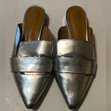 Tory Burch Pointed Toe Slip On Sandal Metallic Silver Womens 6.5 Photo 0