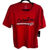 Fanatics Carolina Hurricanes Hockey Club NHL Women's L Red T-Shirt Athletic New Photo 0