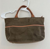 GAP Vintage Suede Leather Shoulder Tote Green Photo 0