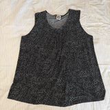 business casual preppy Anne Klein black & white polka dot tank top blouse shirt Photo 0