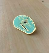 NWOT Vintage Y2K Surfer Surf Pin Norbert JVCIC 2000 Catch A Wave Blue & Gold Photo 0