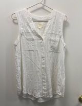 Anthropologie Maeve white tank top women’s size large Photo 0