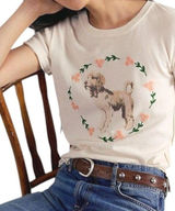 Free People We The Free Fur Friend Doodle Dog‎ Cream Tee Shirt Small Sold Out Photo 0