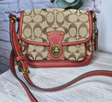 Vintage Coach 10566 Cricket Signature Flap Turnlock Crossbody Red Leather Y2K Photo 0