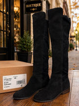 Lucky Brand LK Calypso Black Suede Tall Boots 9M NIB Oiled Suede Riding Autumn Photo 0