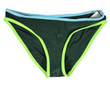 Aerie‎ Bikini Bottoms Women XS Green Neon Trim Swimwear Beach Pool Photo 0