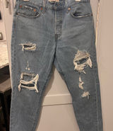 Levi's Light‎ Blue Denim Jeans with Brown Patch Photo 0