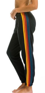 Aviator Nation 5 Stripe Jogger Size Small Gray Women’s Sweatpant Photo 0