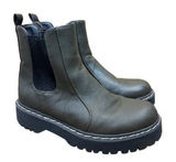 Sincerely Jules Hippie Olive Green Platform Lug Sole Chelsea Boots Size 6.5 M Photo 0