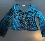 Urban outfitters Elegant Teal Velvet Women's‎ Top Photo 0