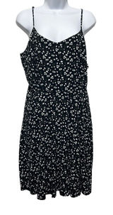 Old Navy Women Cottage Boho Floral Sundress XL Black Smocked Back Indie Whimsy Photo 0