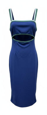 Hello Molly Summertime Groovin Blue Cutout Bodycon Midi Dress S /4 BandageDress‎ Photo 0
